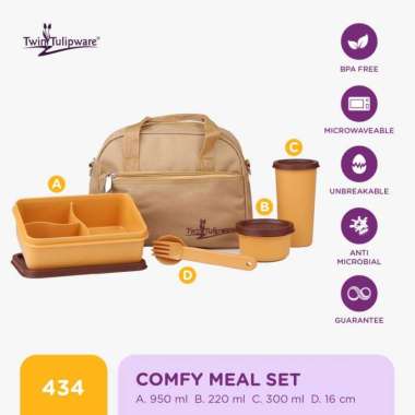 Lunch Box Set Twin Tulipware Comfy Meal Set Golden Lady