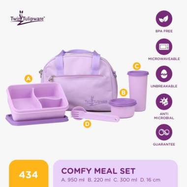 Lunch Box Set Twin Tulipware Comfy Meal Set Vio