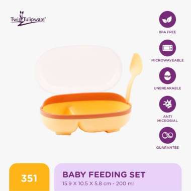 Alat Makan Bayi Twin Tulipware Baby Feeding Set 200 ml Queen