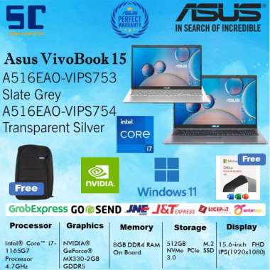 Asus A516EPO-VIPS753/754 i7-1165G7/8GB/512GB/MX330-2GB/Win11+OHS2021 Grey