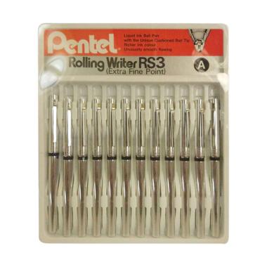 Pentel RS-3 Ballpoint Gel - Putih [Tinta Hitam] Hitam