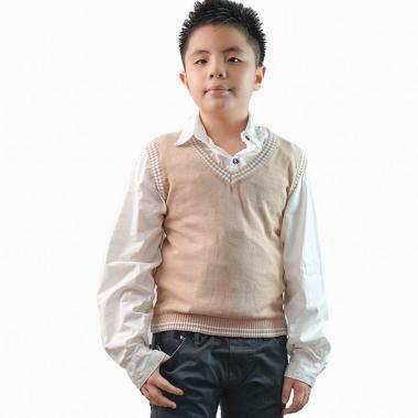 Jfashion Rajut Vest Rompi Anak Sekolah - Clay 4 Krem