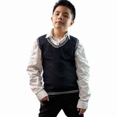 Jfashion Rajut Vest Rompi Anak Sekolah - Clay 12 Navy