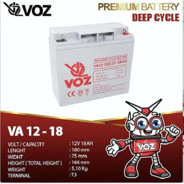 Battery Voz VA 12-18 ( Voz 12V 18Ah ) Battery Kering Vrla
