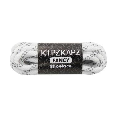 KipzKapz XS51 Reflective Tali Sepatu Bulat [Round/ 4mm] 90 cm White Reflective Stripes
