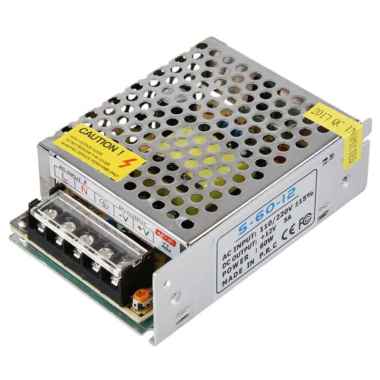 Power Supply 12V 5 A Adaptor Switching Trafo LED Strip 12V 5A 12 Volt 5 A Ballast LED 12 V 5A silver