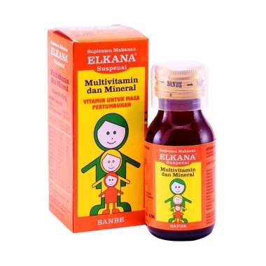 Elkana Sirup Suspensi Suplemen Vitamin dan Mineral 1 Botol Isi 60 ml Original Sanbe