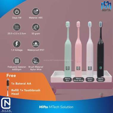 SIKAT GIGI / SIKAT GIGI ELEKTRIK / NICEN ELEKTRIC TOOTHBRUSH Pink