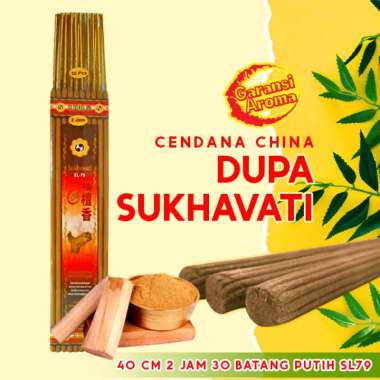 Dupa/hio wangi harum Sukhavati Cendana 2 jam 30 batang 40 cm Putih