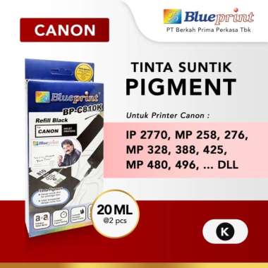 Tinta Suntik Refill Pigment BLUEPRINT BP-810K untuk Printer Canon - Black