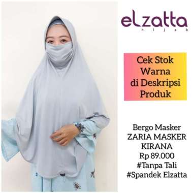 Bergo Jilbab Masker Zaria Masker Kirana Elzatta