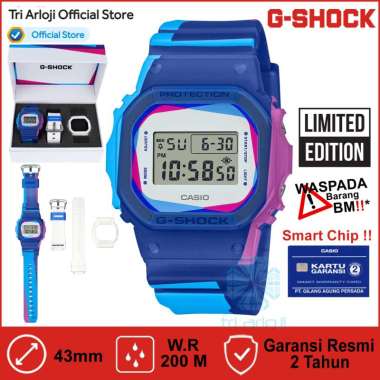 Casio G-SHOCK DWE-5600PR-2DR Jam Tangan Pria Digital Free Strap Bezel GSHOCK DWE-5600PR-2 DW5600