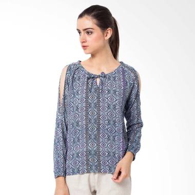 Veyl Lucy Top Blouse Wanita - Biru