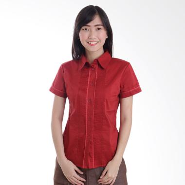 Adore Ladies Kemeja Lengan Pendek Neci Atasan Wanita - Red