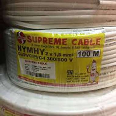 Kabel SUPREME NYMHY Hitam / Putih Serabut 2X1.5 @100Meter Hitam