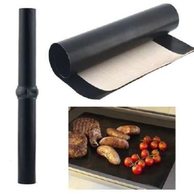 Barbeque Grill Mats Alas kertas Pemanggang BBQ Hitam