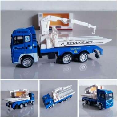 Diecast Mobil Truk Derek Alloy Pullback - Miniatur Truck Towing Anak