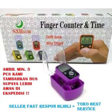 TBS - 1 PC ORIGINAL 100% 2 IN 1 ALL SIZE Tasbih Digital PLUS S030 Dengan Jam + LED / Jari Ngaji Untu
