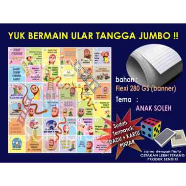 Ular Tangga Raksasa ukuran 1,5 X 1,5 meter/ ular tangga Jumbo / permainan edukasi edisi anak soleh k