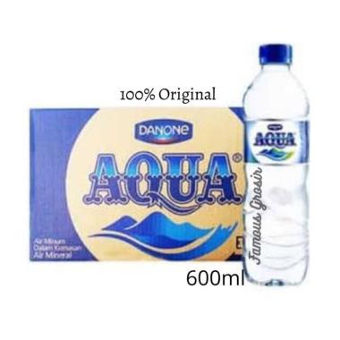 Aqua Air Mineral [600 mL/ 24 pcs/ 1 Dus/ Kemasan Botol]