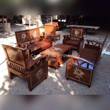 Kursi & Meja Tamu Koper Kayu Jati Minimalis Ukir Mebel Jepara -- Multicolor