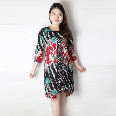 Evercloth Kleva Dress Standar - Dress Batik Wanita Terusan Wanita Semua Ukuran BLACK