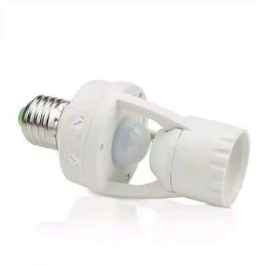 Fitting Lampu Otomatis Sensor Gerak dan Dengan Mode Siang dan Malam Putih