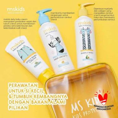 Ms Glow Kids Paket Lengkap Original Daily Cream ShampoO Bubble Wash