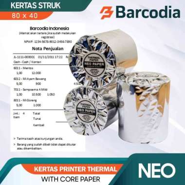 Kertas Kasir Struk Thermal 80x50mm Thermal Paper Roll 80 x 50 / Kertas Thermal 80mm PUTIH