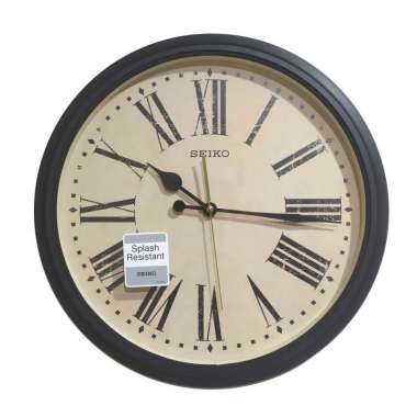 Jam Dinding SEIKO QXA771B Original Splash Resistant Wall Clock [40 cm] Black Cream