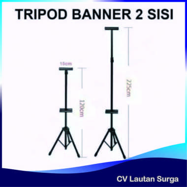 Tripod Banner Display 2 Sisi/ Standing Banner Hitam