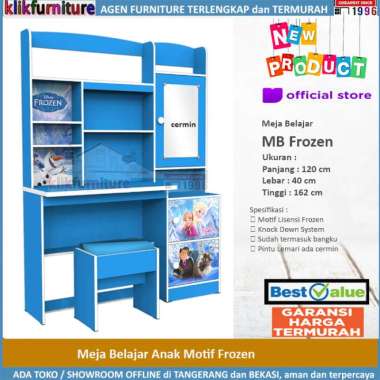 Meja Belajar Anak Cewe Perempuan Motif Frozen