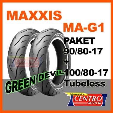MAXXIS MA-G1 GREEN DEVIL PAKET 90/80-17 &amp; 100/80-17 BAN TUBELESS SOFT COMPOUND. GRIP MAXIMAL