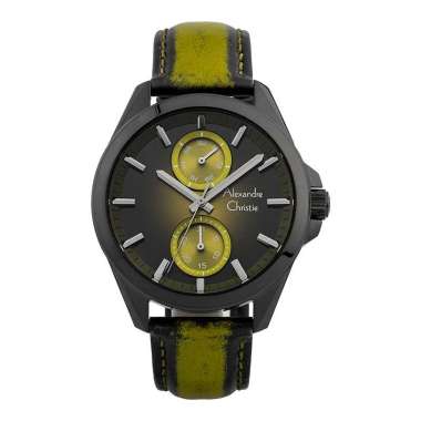 Alexandre Christie AC 6573 MFLIGGN Men Dual Tone Dial Dual Tone Leather Strap [Machtwatch] Multicolo