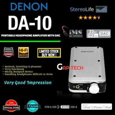 Denon DA-10 Portable Headphone Amplifier With DAC Original Garansi Resmi PT IMS 1 Tahun