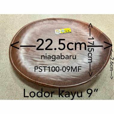 Piring Lodor Kayu 1 Pcs Model Kayu 9" Golden Dragon PST100-09MF
