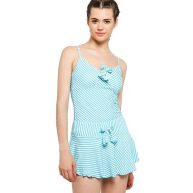 Lasona Women Swimwear Sets Baju Renang Setelan Atasan Panjang Wanita SPR-2378J-HL0668 L Blue