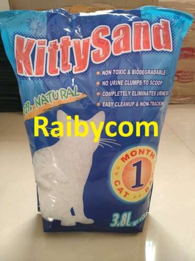 Pasir Kucing Kristal Silika 3.8 Liter Kitty Sand Silica 100% Natural