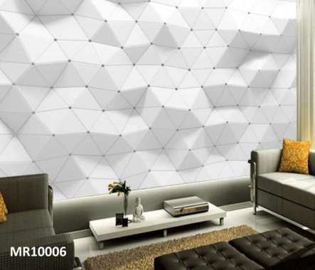 Wallpaper Dinding Mural 3D Photowall Motif 3D Box Putih Varian Nat Lis Hitam Modern