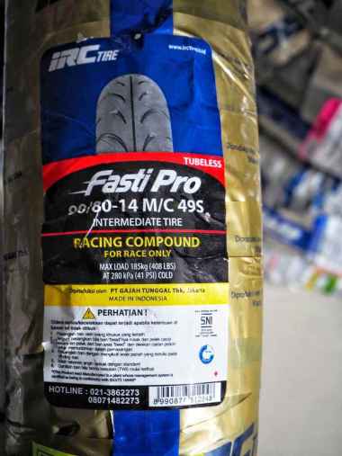 Ban Motor IRC FASTI PRO 90/80 ring 14 Tubeless