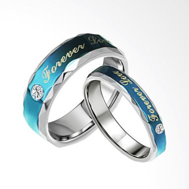 CDHJewelry CC006 Cincin Couple Titanium Anti Karat (Female 5 & Male 8)