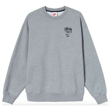 NIKE x Stussy International Crewneck Sweatshirt Heather Grey S GRAY