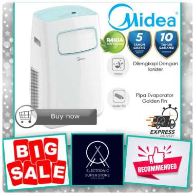 AC PORTABLE MIDEA 1 PK MPF2-09CRN1 SUPER COOLING SUPER LOW WATT