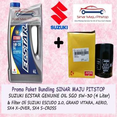 Paket Bundling Oli SGO SUZUKI GENUINE OIL ECSTAR 5W-30 Original 4 Liter & Filter Oli Mobil SUZUKI ES
