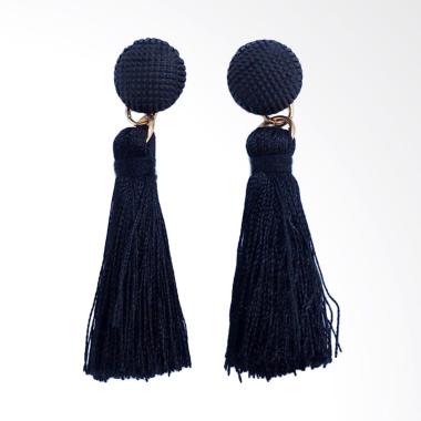 Me Time Anting Hitam Korea Tassel Tusuk (AAG0006)