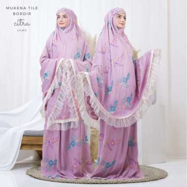 Mukena Dewasa Tile Bordir Citra Lilac