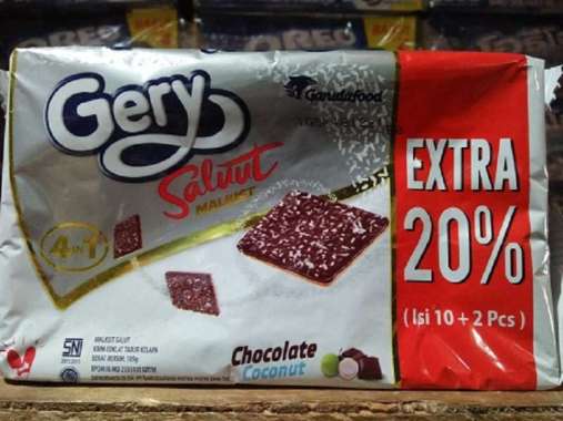 Promo Harga GERY Malkist Saluut Chocolate Coconut 105 gr - Blibli