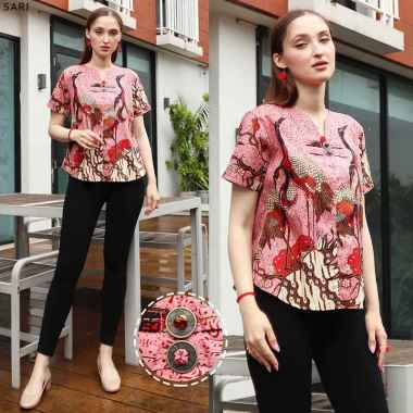 Evercloth - Atasan Batik Wanita / Batik / Batik Modern / Atasan Batik / Sari Standar PINK