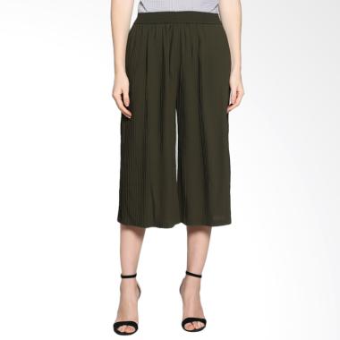 Onnea Pleated Culottes Celana Wanita - Green Army