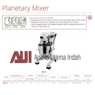 PLANETARY MIXER GETRA B-15 MESIN MIXER PENGADUK ADONAN ROTI